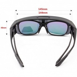 Wrap Fit Over Eyeglasses Polarized Night Driving Flip up Sunglasses Goggles - CM121JBT3OJ $17.04