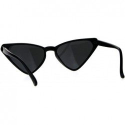 Cat Eye Womens Retro Vintage Narrow Triangle Cat Eye Plastic Hippie Sunglasses - All Black - CL18CGNZCOI $8.48