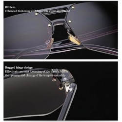Rimless Unisex Rimless Irregular HD Sunglasses for Driving Fishing UV Protection - Light Brown - CJ18CYQCS92 $18.82