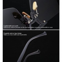 Rimless Unisex Rimless Irregular HD Sunglasses for Driving Fishing UV Protection - Light Brown - CJ18CYQCS92 $18.82
