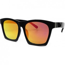 Square 7242 Premium Oversize XXL Women Men Mirror Havana Tilda Shadow Style Fashion Sunglasses - Red - CD18HH64H40 $16.89