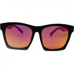 Square 7242 Premium Oversize XXL Women Men Mirror Havana Tilda Shadow Style Fashion Sunglasses - Red - CD18HH64H40 $16.89
