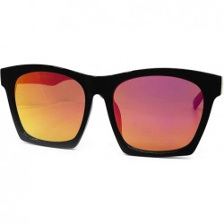 Square 7242 Premium Oversize XXL Women Men Mirror Havana Tilda Shadow Style Fashion Sunglasses - Red - CD18HH64H40 $16.89