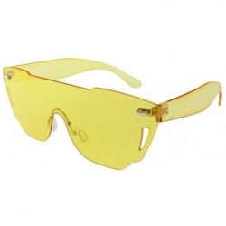 Shield Ezra - Color Lens One Piece Shield Sunglasses with Microfiber Pouch - Yellow - CZ187WOHOCT $25.04