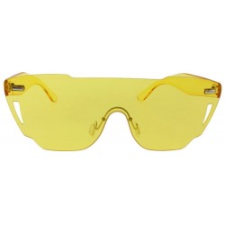 Shield Ezra - Color Lens One Piece Shield Sunglasses with Microfiber Pouch - Yellow - CZ187WOHOCT $14.35