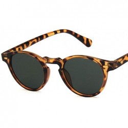 Oval Unisex Sunglasses Retro Bright Black Grey Drive Holiday Oval Non-Polarized UV400 - Leopard Green - CB18RLUK2EL $10.10