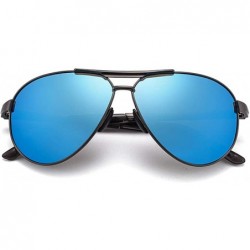 Aviator Women's Stainless Steel Frame Sunglasses Stylish Polarized Sunglasses - D - C118RX043EW $41.46