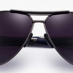 Aviator Women's Stainless Steel Frame Sunglasses Stylish Polarized Sunglasses - D - C118RX043EW $41.46