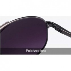 Aviator Women's Stainless Steel Frame Sunglasses Stylish Polarized Sunglasses - D - C118RX043EW $41.46