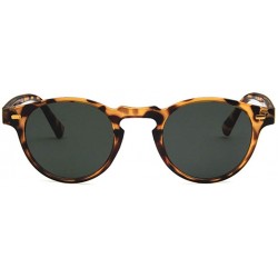 Oval Unisex Sunglasses Retro Bright Black Grey Drive Holiday Oval Non-Polarized UV400 - Leopard Green - CB18RLUK2EL $17.73