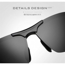 Rectangular Fashion Retro Biker Fishing Polarized Sunglasses for Men 3009 - Silver - C118ZXDETGW $15.27