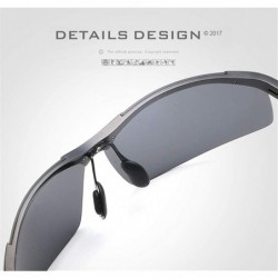 Rectangular Fashion Retro Biker Fishing Polarized Sunglasses for Men 3009 - Silver - C118ZXDETGW $15.27
