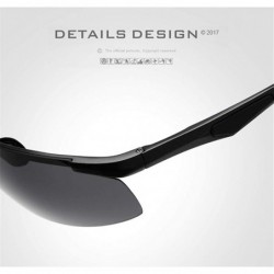 Rectangular Fashion Retro Biker Fishing Polarized Sunglasses for Men 3009 - Silver - C118ZXDETGW $15.27