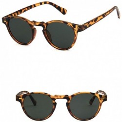 Oval Unisex Sunglasses Retro Bright Black Grey Drive Holiday Oval Non-Polarized UV400 - Leopard Green - CB18RLUK2EL $17.73