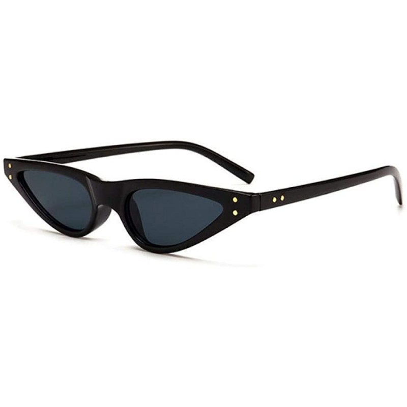 Aviator New Small Sunglasses Women Cat Eye Vintage Black Leopard Red Triangle C7 - C1 - C618YLA3T7S $9.83
