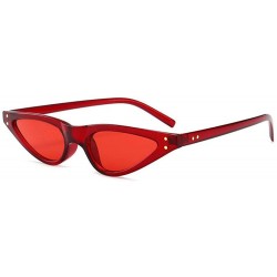 Aviator New Small Sunglasses Women Cat Eye Vintage Black Leopard Red Triangle C7 - C1 - C618YLA3T7S $9.83