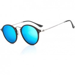 Round Polarized Sunglasses Unbreakable - Blue - CM18NZ2SIZY $17.57