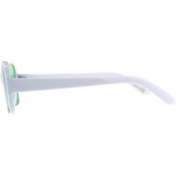 Rectangular Square Rectangular Frame Sunglasses Womens Vintage Fashion Shades - White (Green) - CS18DATOL7R $10.76