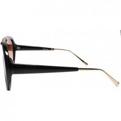 Shield Oversized Modern Retro Shield Luxury Designer Fashion Sunglasses - Brown - CB195CULG5M $15.17