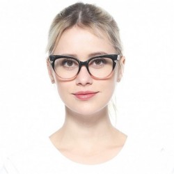 Cat Eye Womens Hit Color Grid Pattern Cat Eye Reading Glass Eyeglass Frame - 2 Pairs / Black + Red - CV18IHUXKK8 $15.53