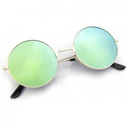 Sport Vintage Round Polarized Hippie Sunglasses for Men Women 8color Available - Glod Green - CU18H35QHTW $18.35