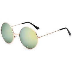 Sport Vintage Round Polarized Hippie Sunglasses for Men Women 8color Available - Glod Green - CU18H35QHTW $11.50