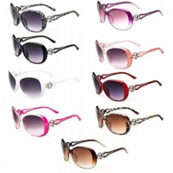 Oval Women Fashion Sunglasses UV400 Protection Outdoor Driving Eyewear Sunglasses Polarized - Pink + Grey - C6197IKL2EY $17.51