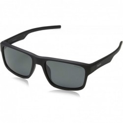 Rectangular Men's Pld3018/S Rectangular Sunglasses - Matte Black/Gray Polarized - CW12MZKMGRQ $72.14