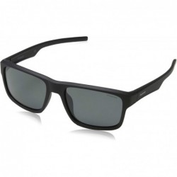 Rectangular Men's Pld3018/S Rectangular Sunglasses - Matte Black/Gray Polarized - CW12MZKMGRQ $29.65