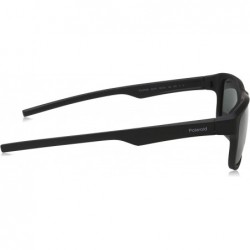 Rectangular Men's Pld3018/S Rectangular Sunglasses - Matte Black/Gray Polarized - CW12MZKMGRQ $29.65
