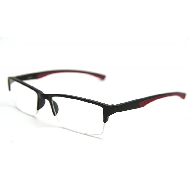 Rectangular 6904 SECOND GENERATION Semi-Rimless Flexie Reading Glasses NEW - Red - CC12DMY9QX9 $14.75