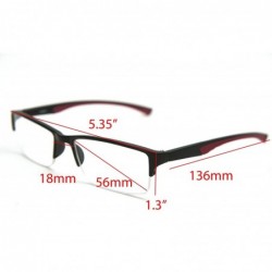 Rectangular 6904 SECOND GENERATION Semi-Rimless Flexie Reading Glasses NEW - Red - CC12DMY9QX9 $14.75