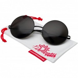 Round Extra Large Round Sunglasses for Women Retro Fashion - Black - C512CQXLUY5 $23.51