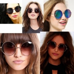 Round Extra Large Round Sunglasses for Women Retro Fashion - Black - C512CQXLUY5 $13.92