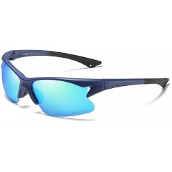 Sport Sports Style Polarized Night Vision Sunglasses Retro Driving Sunglasses - C7. Blue Frame Blue Lens - CY18WSCX0TI $23.60