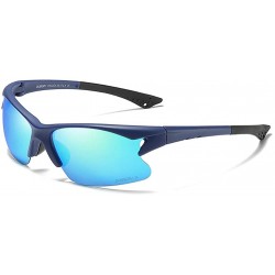 Sport Sports Style Polarized Night Vision Sunglasses Retro Driving Sunglasses - C7. Blue Frame Blue Lens - CY18WSCX0TI $11.01