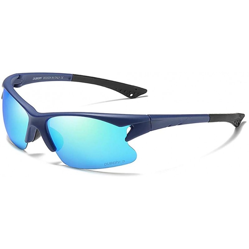 Sport Sports Style Polarized Night Vision Sunglasses Retro Driving Sunglasses - C7. Blue Frame Blue Lens - CY18WSCX0TI $11.01