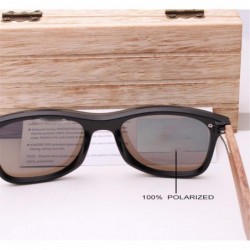 Oversized Mens Sunglasses Polarized Walnut Wood Mirror Lens Sun Glasses Women Colorful Handmade - Silver Walnut Wood - CO194O...