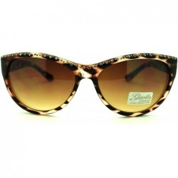 Oval Rhinestone Top Oval Cateye Sunglasses Women's Chic Luxurious - Clear Tortoise - C911PHTLN93 $7.60