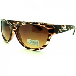 Oval Rhinestone Top Oval Cateye Sunglasses Women's Chic Luxurious - Clear Tortoise - C911PHTLN93 $7.60