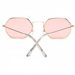 Square 2019 Square Sunglasses Women Retro Fashion Rose Gold Sun Glasses Female Brand Transparent Ladies - Gold Green - CS1985...