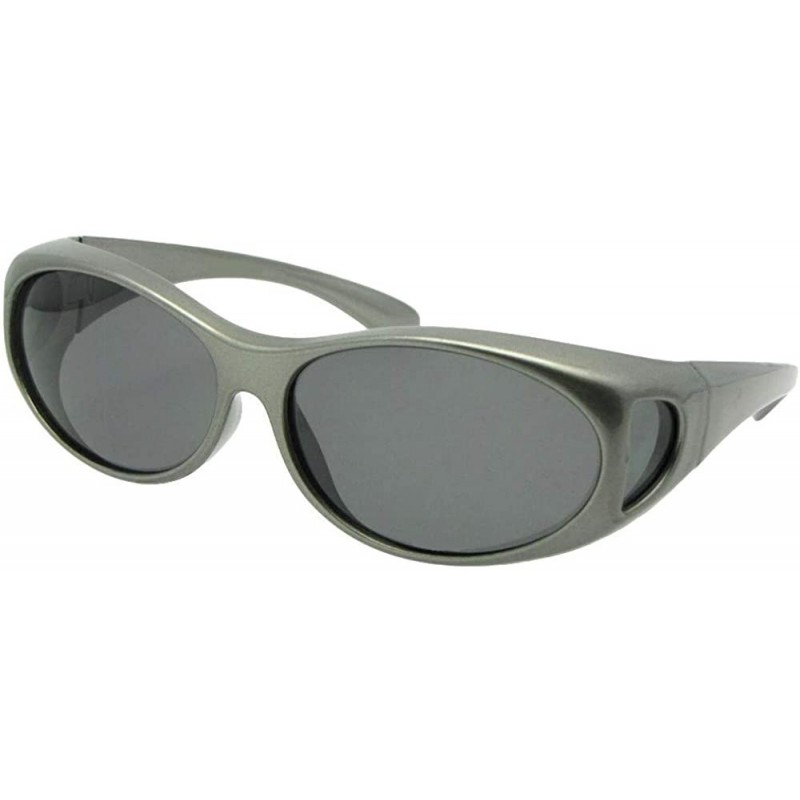 Wrap Small Fit Over Sunglasses Silver Fox Grey Frame F3 - CY18U9D3QLW $13.11