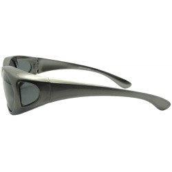 Wrap Small Fit Over Sunglasses Silver Fox Grey Frame F3 - CY18U9D3QLW $13.11