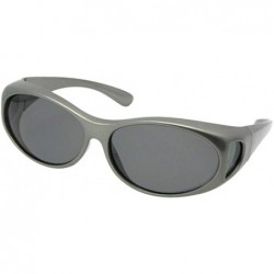 Wrap Small Fit Over Sunglasses Silver Fox Grey Frame F3 - CY18U9D3QLW $13.11