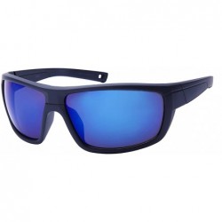 Wrap Bold Sports Wrap Sunglasses w/Color Mirror Lens 570097-REV - Matte Grey - CY12OD277HD $18.34