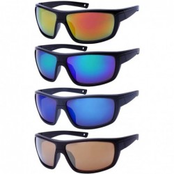 Wrap Bold Sports Wrap Sunglasses w/Color Mirror Lens 570097-REV - Matte Grey - CY12OD277HD $9.80
