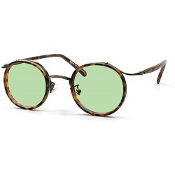 Round Sunglasses Luxury Designer Glasses Leopard - Leopard&green - C0192SME5LM $35.18