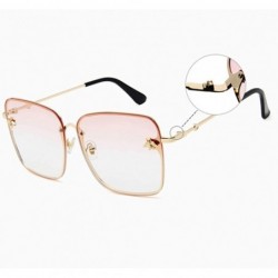 Oversized Oversized Sunglasses Ladies Colorful Frame Ladies Retro Square Luxury Sunglasses Vintage Pink - CA198QLODIK $44.90
