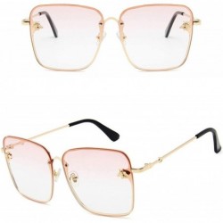 Oversized Oversized Sunglasses Ladies Colorful Frame Ladies Retro Square Luxury Sunglasses Vintage Pink - CA198QLODIK $20.30