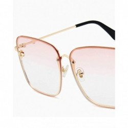 Oversized Oversized Sunglasses Ladies Colorful Frame Ladies Retro Square Luxury Sunglasses Vintage Pink - CA198QLODIK $20.30